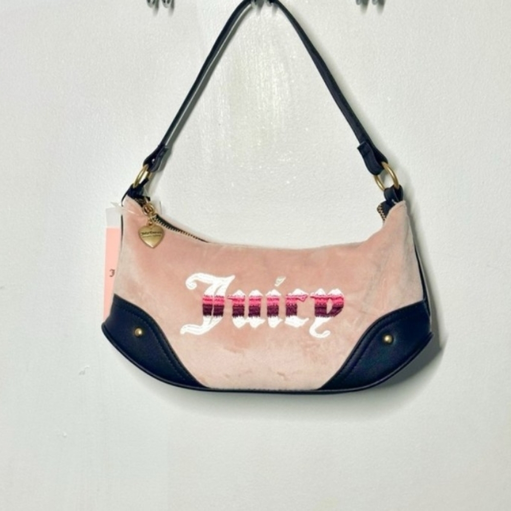 Juicy Couture Soft Pink and Black Shoulder Bag